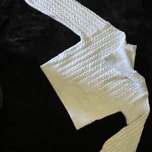Forever 21 White Cable Knit Turtleneck Sweater